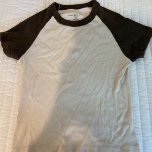 Brandy Melville Brown and Cream Tee